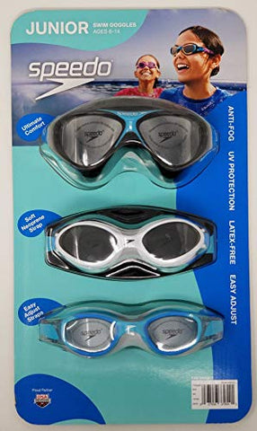 Speedo Junior Swim Goggles 3-Pack, Multi-Color Shape