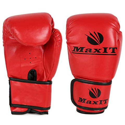 Image of MaxIT Kids Boxing Gloves, Sparring, Boxing, Kickboxing Training Gloves, Red, 8OZ