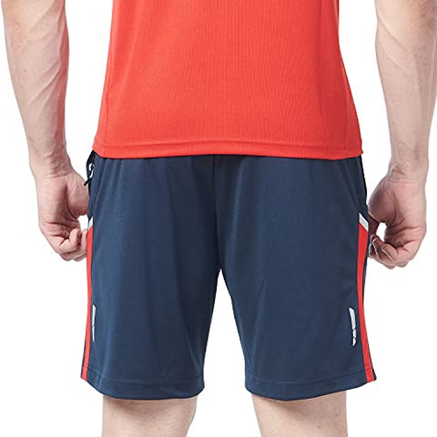 Image of berge' Men's Instadry Dryfit Polyester Lightweight Soft Fabric Long Shorts with Secure Zipper Pockets (Navy Colour)