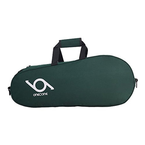 Image of One O One - Canvas Collection Double Green & Triangle 2 - Badminton/Tennis Kitbag