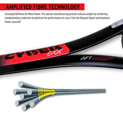 Image of HEAD Aluminum Cyber Edge Squash Racquet | Ideal for Men Women (Red)