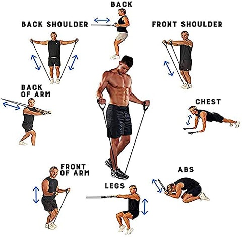 Image of Mossto Double Toning Resistance Tube Heavy Quality Exercise Band for Stretching, Full Body Workout, Home Gym and Toning with Bag for Men and Women (Black)