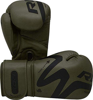 RDX Boxing Gloves for Training & Muay Thai | Convex Skin Leather Gloves for Sparring, Kickboxing, Fighting, Punch Bags, Double End Speed Ball & Focus Pads Punching