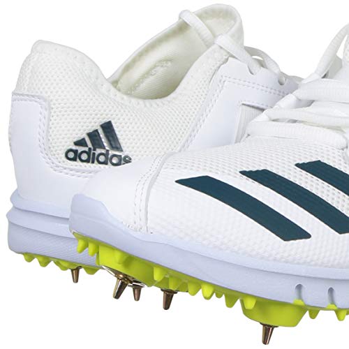 Adidas Kid's Howzat Spike Junior 20 Cricket Shoe- FTWWHT/WILTEA/ACIYEL, UK