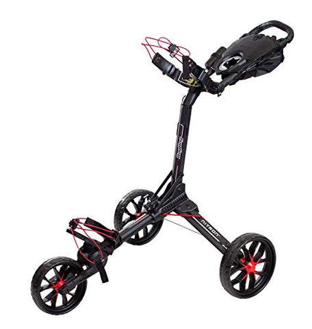 Image of BagBoy Nitron Golf Push Cart, Black/Red