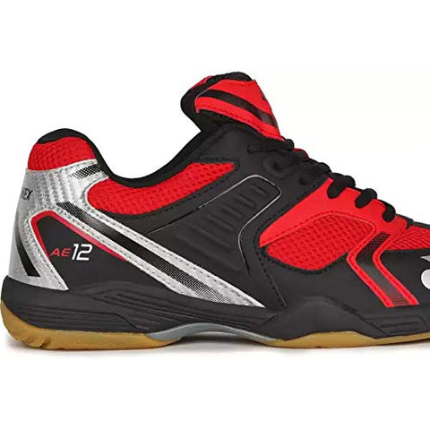 Image of Yonex Tru-Cushion XII Non Marking Badminton Court Shoes, Black/Red/Silver - 8 UK