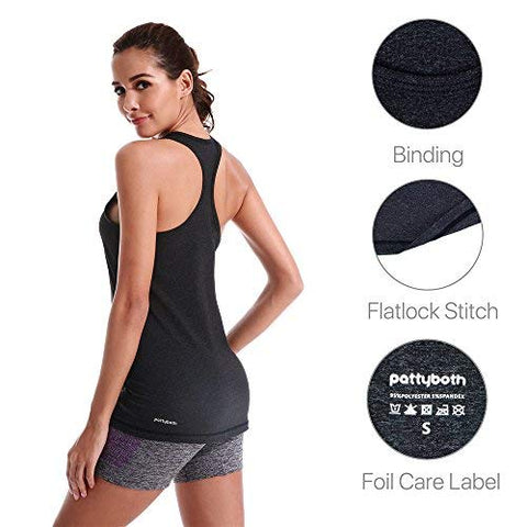 Image of Lierkiss Pattyboth Fitness Vest Activewear Running Workouts Clothes Yoga Racerback Tank Tops for Women Sport Shirts (Black, M)