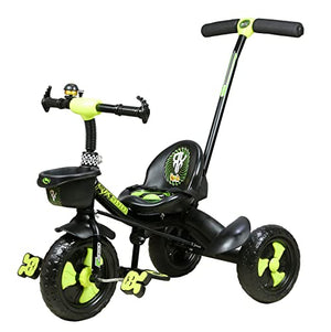 Luusa RX-500 Kids / Baby Tricycle with Parental Control , Cushion seat and seat Belt for 12 Months to 48 Months Boys / Girls / Kids. Carrying Capacity Upto 30kgs ( Green ))