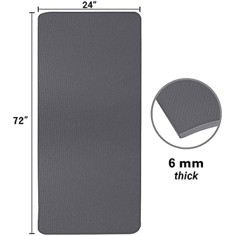 Image of REXERA® Yoga Mat for Gym Workout and Yoga Exercise with 6mm Thickness, Anti-Slip Yoga Mat for Men & Women Fitness (Qnty.-1 Pcs.) (Grey Color)