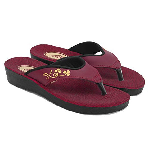 Image of Asian PF-204 girls shoes for women | ladies chappal for women stylish | New fashion latest design flat heels slippers for women | Perfect for daily wear walking uk-6