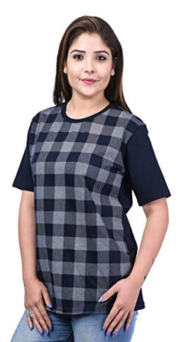 Image of SHAUN Women T-Shirt(104WTS1_N44_DarkBlue_X-Large_Pack of 1)