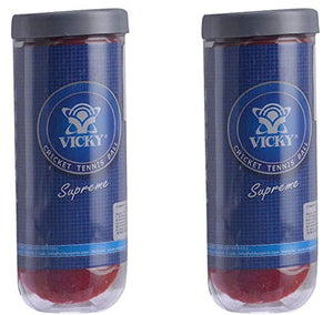 Vicky Supreme Heavy Cricket Tennis Ball, Pack of 6 (Red)