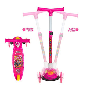 NHR Smart Kick Scooter, 3 Adjustable Height, Foldable,Front Wheel Light & PVC Wheels for Kids (3 to 8 Years ,Pink)