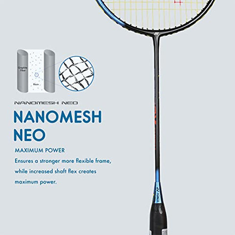 Image of YONEX Graphite Badminton Racquet (Smash Black Ice Blue , G4, 73 Grams, 28 Lbs Tension)