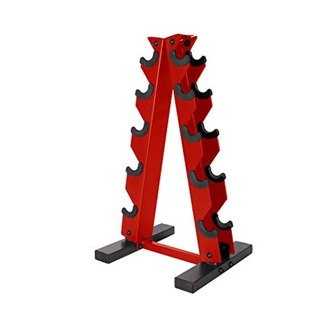 Image of CAP Barbell A-Frame Dumbbell Weight Rack, Red