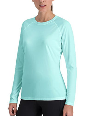 NAVISKIN Women's Sun Protection UPF 50+ UV Outdoor Long Sleeve T-Shirt Green Size S