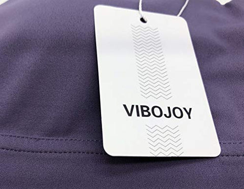 Image of VIBOJOY Longline Strappy Padded Sports Bras Workout Running Tank Crop Tops Yoga Gym Fitness Activewear for Women (Grey-Purple, Small)