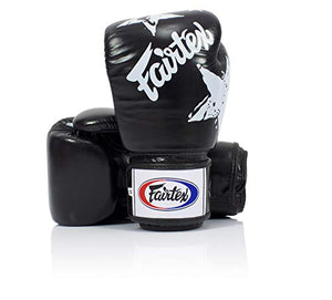 Fairtex Boxing Kickboxing Muay Thai Style Sparring Gloves Training Punching Bag Mitts (8 oz, Nation Black)