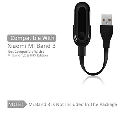 Image of Sounce Mi Band 3 / 3i USB Adapter Power Charger Charging Cable Dock Charger Compatible for Xiaomi Mi Band 4/3 /3i Smart Bracelet- Black