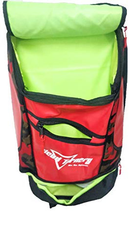 Image of HeadTurners Pro Badminton Backpack Kitbag with Shoe Pocket (Red Camo, Black )