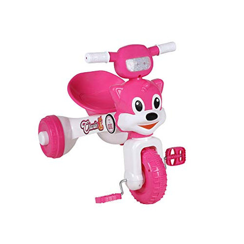 Image of Fun Ride Charlie Cat Foldable Tricycles with Music and Lights for Boys and Girls of 2-4 Years (Pink, Weight Upto 18 Kg)
