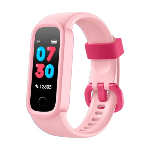 Image of Noise Champ Smart Band for Kids with 7 Alarms (Brush Teeth, Study Time & More), Lightweight, Sleep Tracker, 50+ Kids Watch Faces, IP68 Washable (Candy Pink), One Size