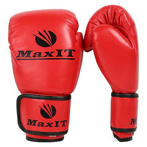 Image of MaxIT Kids Boxing Gloves, Sparring, Boxing, Kickboxing Training Gloves, Red, 8OZ