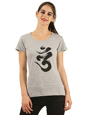 MIDAAS Women's T-Shirt (MS_153_L_Grey Melange_Large)