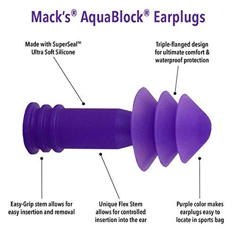 Image of Mack's Soft Flanged Block EaRP Accessorieslug PuRP Accessoriesle 2 Pair