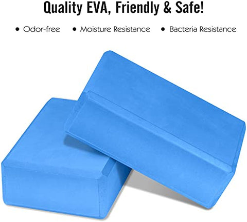 Image of Fashnex Yoga Blocks - High Density EVA Foam Bricks Yoga Foam Exercise Blocks (9 x 6 x 3 inches, Set of 2) (As Per Image)