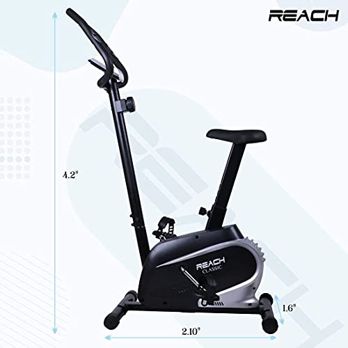 Reach B-201 Magnetic Exercise Cycle for Home Gym Indoor Upright Stationary Bike for Smooth Cycling Experience [8 level of Magnetic Resistance]