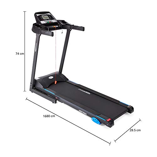 AmazonBasics DC Motorized Black Treadmill with 3 Level Manual Incline, 1.5 HP Continuous and 3.0 Peak Power, Max Speed 14 kmph, Max Weight 110 Kg