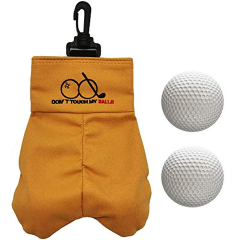 Image of Golf Ball Storage Bag with Two Golf Balls Inside Funny Gag Gift Prank White Elephant Gift for Men Him, Husband, Dad, Colleagues, Avid Golfer, Golf Club Souvenirs