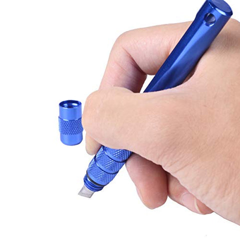 Image of Golf Groove Sharpener with Blade Cutter Fit Iron Sets and Wedge Clubs - SummerHouse - Re-Grooving Cleaning Tool Accessories (Pen-Blue)