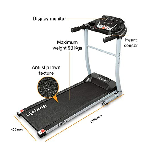 Image of Lifelong FitPro LLTM09 (2.5 HP Peak) Manual Incline Motorized Treadmill for Home with 12 preset Workouts, Max Speed 10km/hr. (Free Installation Assistance)