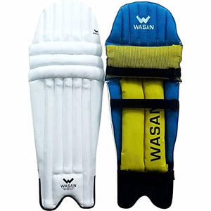 WASAN PVC Cricket Batting Legguard Pads for Youth (10-16 Years, white)