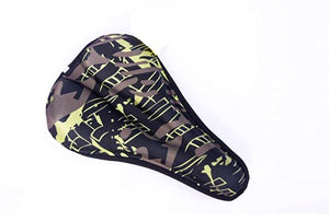 ReenSham Silicone Green Camouflage Bicycle Saddle Seat and Cycling Cushion Pad Gel Cover