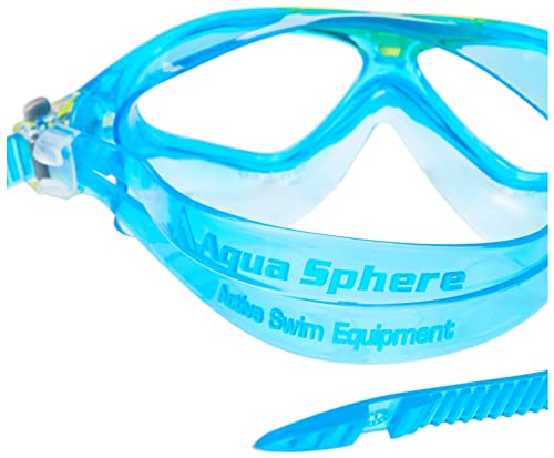 aqua sphere vista junior goggles Aqua Sphere Vista Junior Swim Mask with Clear Lens (Bluewater/Yellow)