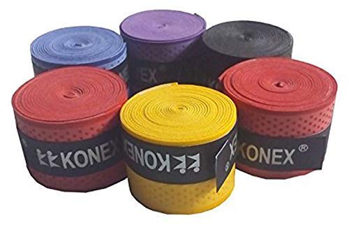 KONEX Polyurethane Multipurpose Super Tacky Badminton Tennis Squash Racket Touch Grip (Random Colour) - Pack of 5