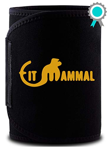 Fit Mammal Sweat Slim Belt for Men and Women - 1 Year Warranty - Waist Trainer Abs Sauna Belt - New and Improved Black