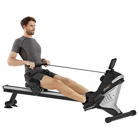 Image of ATIVAFIT Health & Fitness Magnetic Rowing Machine with LCD Display (Black)