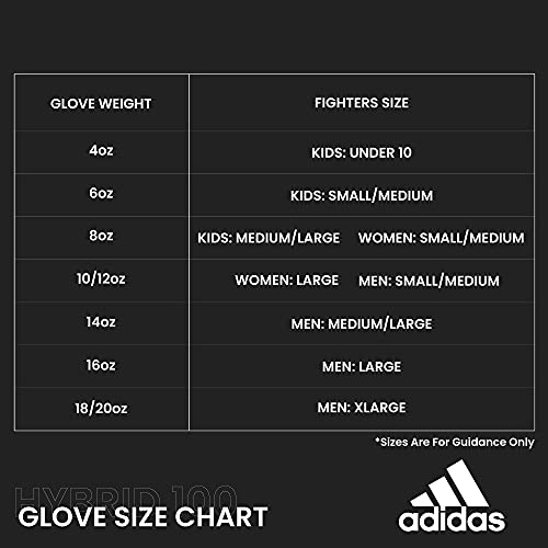 adidas Hybrid 100 Training Gloves, Black/White, 16 oz