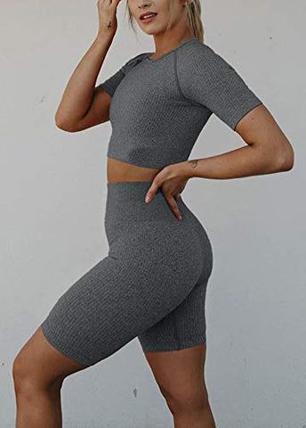 Image of Sofkiny Womens 2 Piece Sports Outfit Tracksuit Shirt Shorts Jogger Sportswear Set Activewear