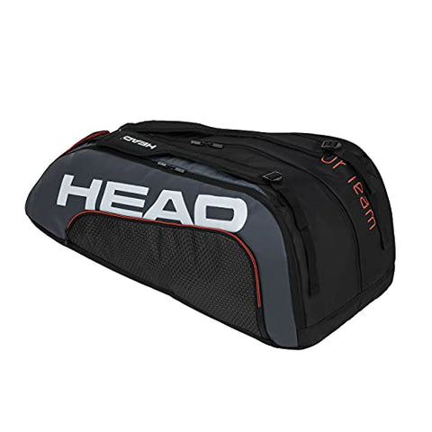 Image of HEAD Tour Team 12R Monstercombi Professional Tournament Tennis Kit Bag (Compartments: Three | Capacity: 12 Racquets | Ventilated Shoe Compartment | Colour : Black/Grey |