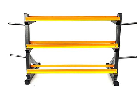 Image of Protoner Blend 2 in 1 Dumbbell and Plates Rack (Black, Yellow, 500 Kgs Capacity)