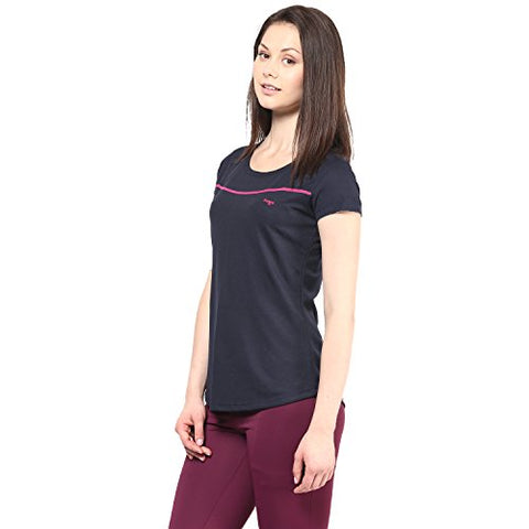 Image of berge' Ladies Polyester Dry Fit Western Shirts & Tshirts for Women, Quick Drying & Breathable Fabric, Gym Wear Tees & Workout Tops (Navy Colour)