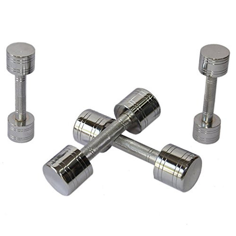 Image of Body Maxx 78008 Chrome Steel Dumbbell Set, 5Kg Pack of 2