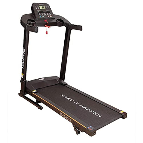 Image of MAXPRO IM5001 3HP Peak Motorized Folding Treadmill with 3 Level Manual Incline, Max. Speed 14km/hr, Perfect for Home Use (Free Installation Assistance)