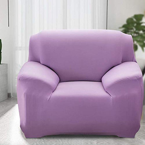 Image of House of Quirk Universal Sofa Cover Big Elasticity Cover for Couch Flexible Stretch Sofa Slipcover (Lilac, Single Seater 90-145 cm)
