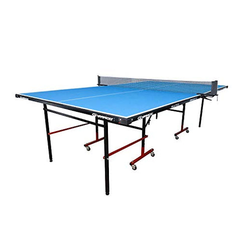 Image of GYMNCO Practice Full Size Table Tennis Table with Wheel & Laminated Top, Table Cover, 2 Tt Racket & Balls